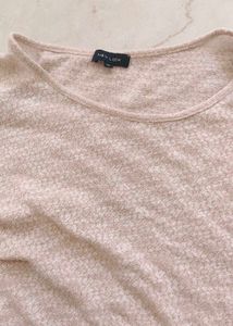 Cream Textured Short Sleeve Top