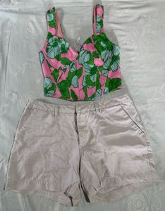 Floral Corset Top & Shorts Set
