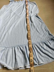 Light Blue Ruffled Strap Dress