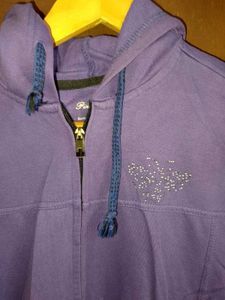 Lavender Hoodie with Rhinestone detail
