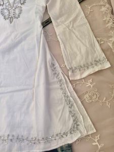 Embroidered White Kurta