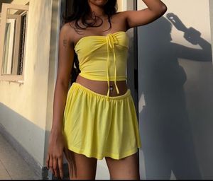 Yellow co ord set ( Tube top &amp; Skirt)