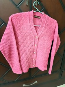 Pink Textured Cardigan