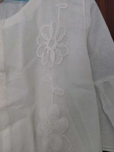 Elegant White Embroidered Kurta