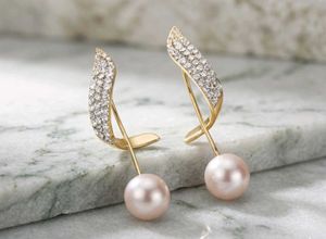 Elegant Pearl and Crystal Drop Earrings