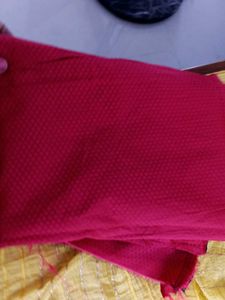 Red Blouse piece Unstitched