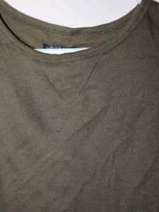 Olive Green Ribbed Tank Top