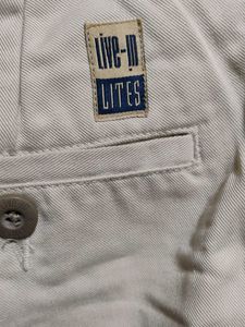 Beige Straight Leg Pants/chinos/khakis