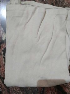 Cream Ribbed T-Shirt