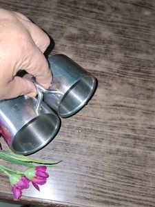 Vintage Metal Espresso Cups - Set of 2