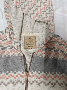 Patterned Zip-Up Hoodie