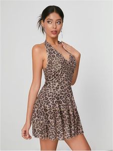 LITTLEBOX Leopard Print Halter Neck Dress