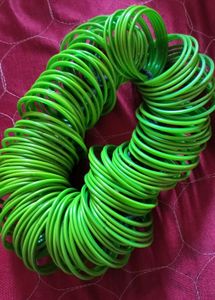 Green Glass Bangles - Set