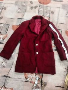 Chic Burgundy Blazer Jacket