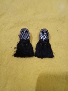 Elegant Black Tassel Earrings