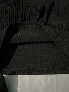 Black Puff Sleeve Wrap Crop Top