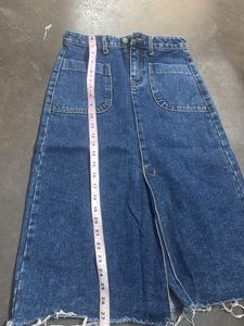 Denim Midi Skirt with Pockets