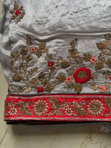 Embroidered Silk Saree