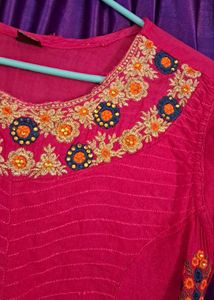 Embroidered Pink Kurta