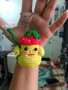 Cute Crochet Mushroom Keychain