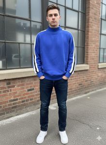 Blue & White Striped Sweatshirt