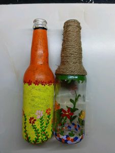 Hand-Painted Bottle Planters diy myself pack of 2
