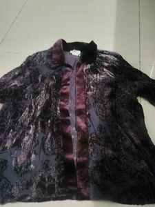 Elegant Velvet Burnout Tunic