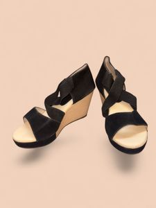 Stylish Black Wedge Sandals