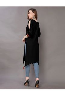 Stylish Black Kurta with Unique Sleeves