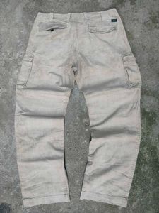 Men's Beige Corduroy Cargo Pants