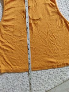 Orange Sleeveless Crop Top with Moon Graphic