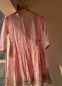 Elegant Pink Embroidered Anarkali Dress
