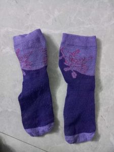 Purple Floral Socks