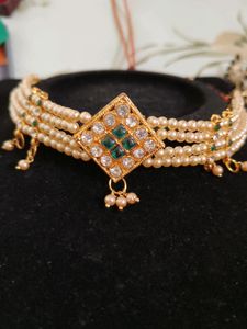 Pearl Choker Necklace &amp; Earrings Combo