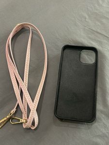 Cute Pink iPhone 14 Case with Detachable Strap