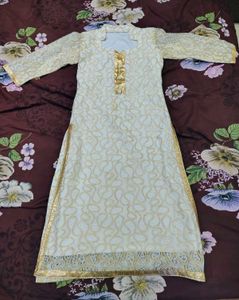Elegant White & Gold Kurta