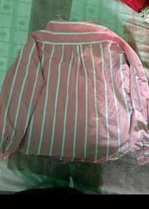 Pink Striped V-Neck Top