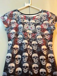 Skull Print Mini Dress