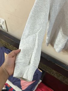 Grey Crewneck Sweatshirt with Basketball Graphic