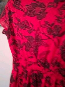 Red Floral Lace Dress