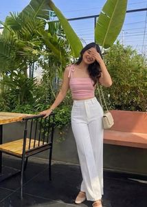 🤍White High waist trouser