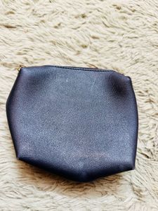 Stylish Black Faux Leather Pouch