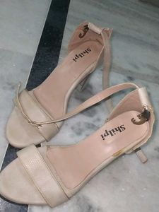 Stylish Beige Block Heels