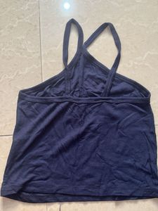 Navy Blue Ribbed Tank Top