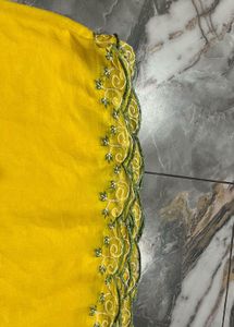 Green Kurta Set with Yellow Dupatta