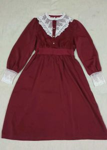 Elegant Lace Detail &amp; Pearl Buttons dress
