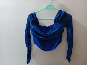 Off-Shoulder Ruched Mesh Top