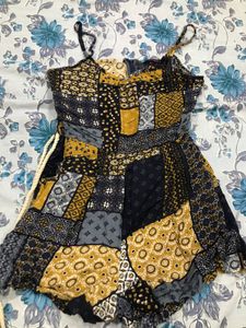 Boho Patchwork Mini Dress