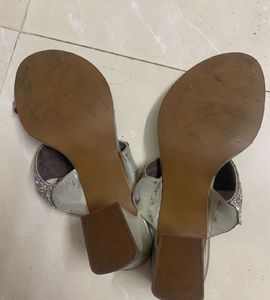 Sparkling Silver Embellished Sandals