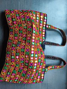 Colorful Embroidered Tote Bag